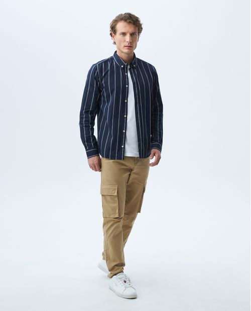 Camisa de Hombre, Slim Fit Manga Larga - Rayas