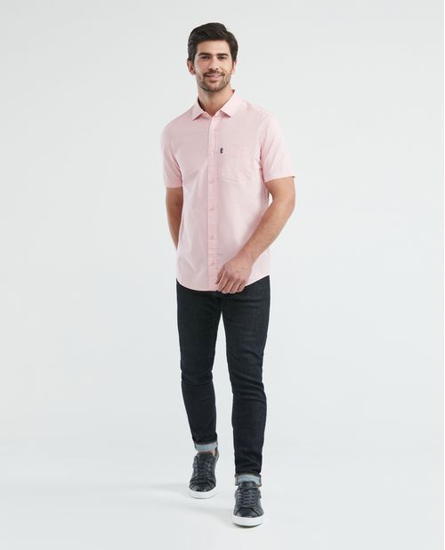 Camisa de Hombre, Slim Fit Manga Corta - Bolsillo de Espada