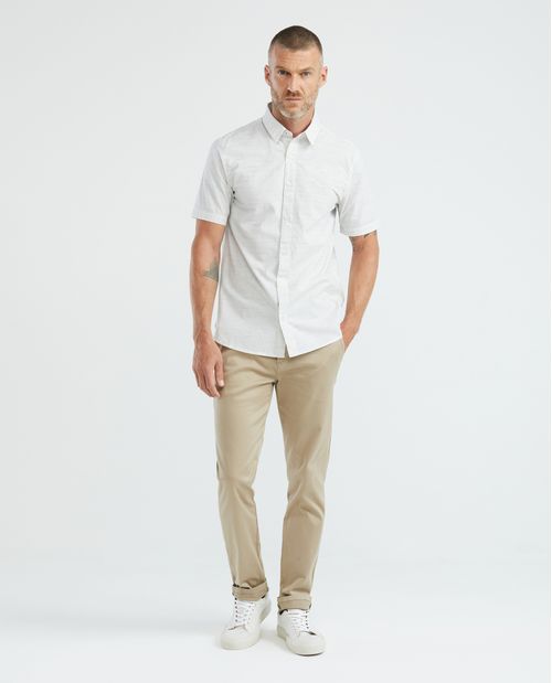 Camisa de Hombre, Slim Fit Manga Corta - Fondo Entero Efecto Texturizado