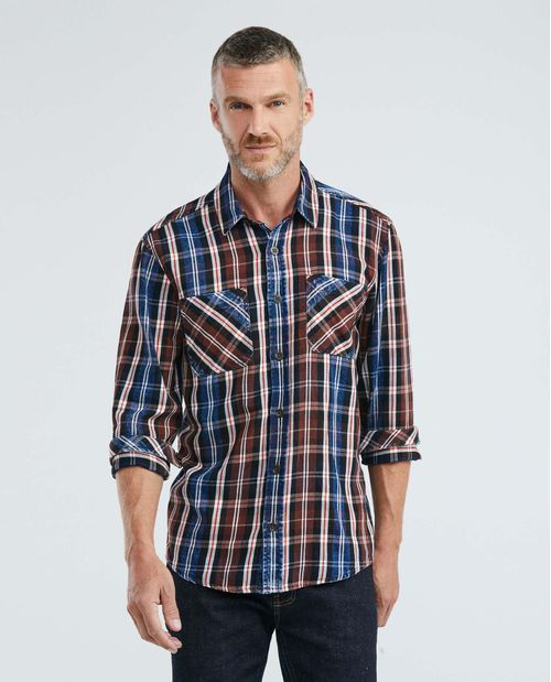 Camisa de Hombre, Classic Fit Manga Larga - Cuadros