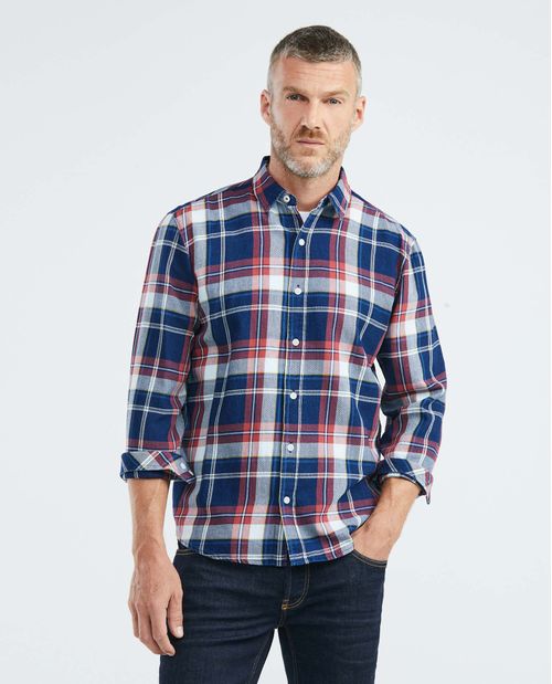 Camisa de Hombre, Slim Fit Manga Larga - Cuadros