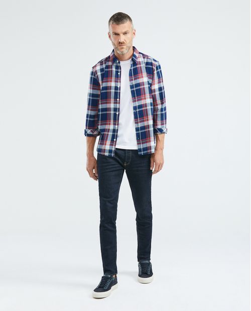 Camisa de Hombre, Slim Fit Manga Larga - Cuadros