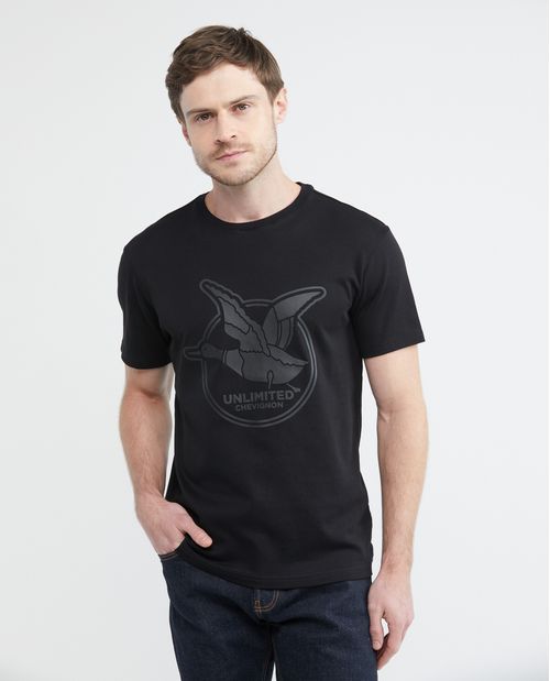 Camiseta Gráfica de Hombre, Slim Fit Cuello Redondo - Estampación Textil