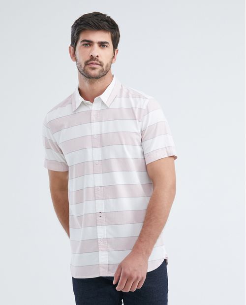 Camisa de Hombre, Slim Fit Manga Corta - Rayas