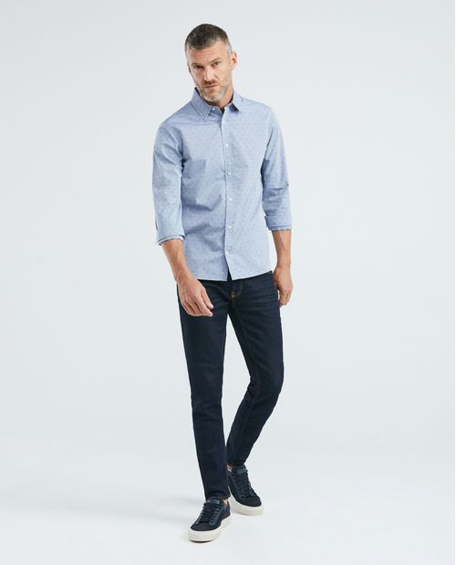 Camisa de Hombre, Slim Fit Manga Larga - Mini Print