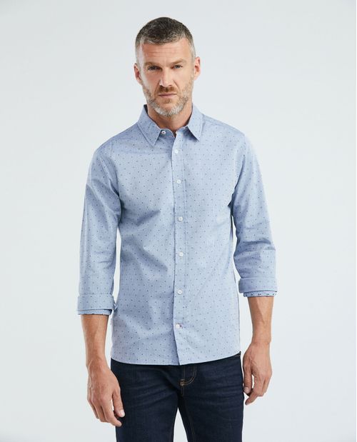 Camisa de Hombre, Slim Fit Manga Larga - Mini Print