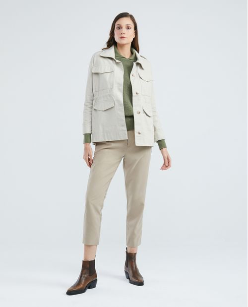 Pantalón de Mujer, Regular Fit Tiro Alto Bota Recta - Básico Casual