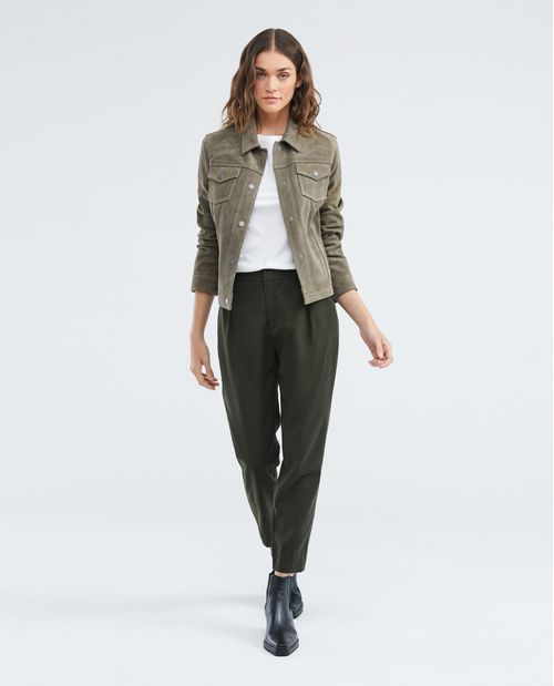 Pantalón de Mujer, Regular Fit Tiro Alto Bota Recta - Básico Casual