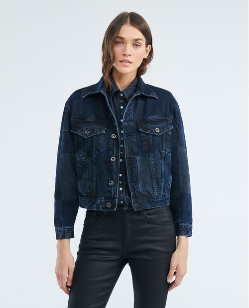 Chaqueta De Denim Azul Mujer - Tallas 8 A 16, Efecto Desgastado, Elastizada, Casual Y Con Cremallera