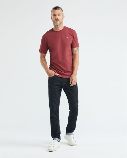 Camiseta Básica de Hombre, Slim Fit Cuello Redondo - 100% Algodón