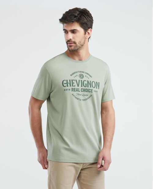 Camiseta Gráfica de Hombre, Classic Fit Cuello Redondo - Diseño Tipográfico Estampación Textil