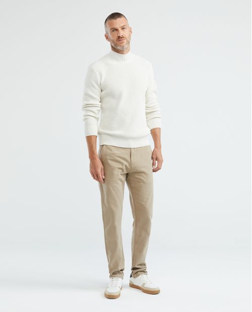 Suéter Tejido para Hombre, Cerrado Cuello Tortuga - Tejido Perlado Dos Hebras