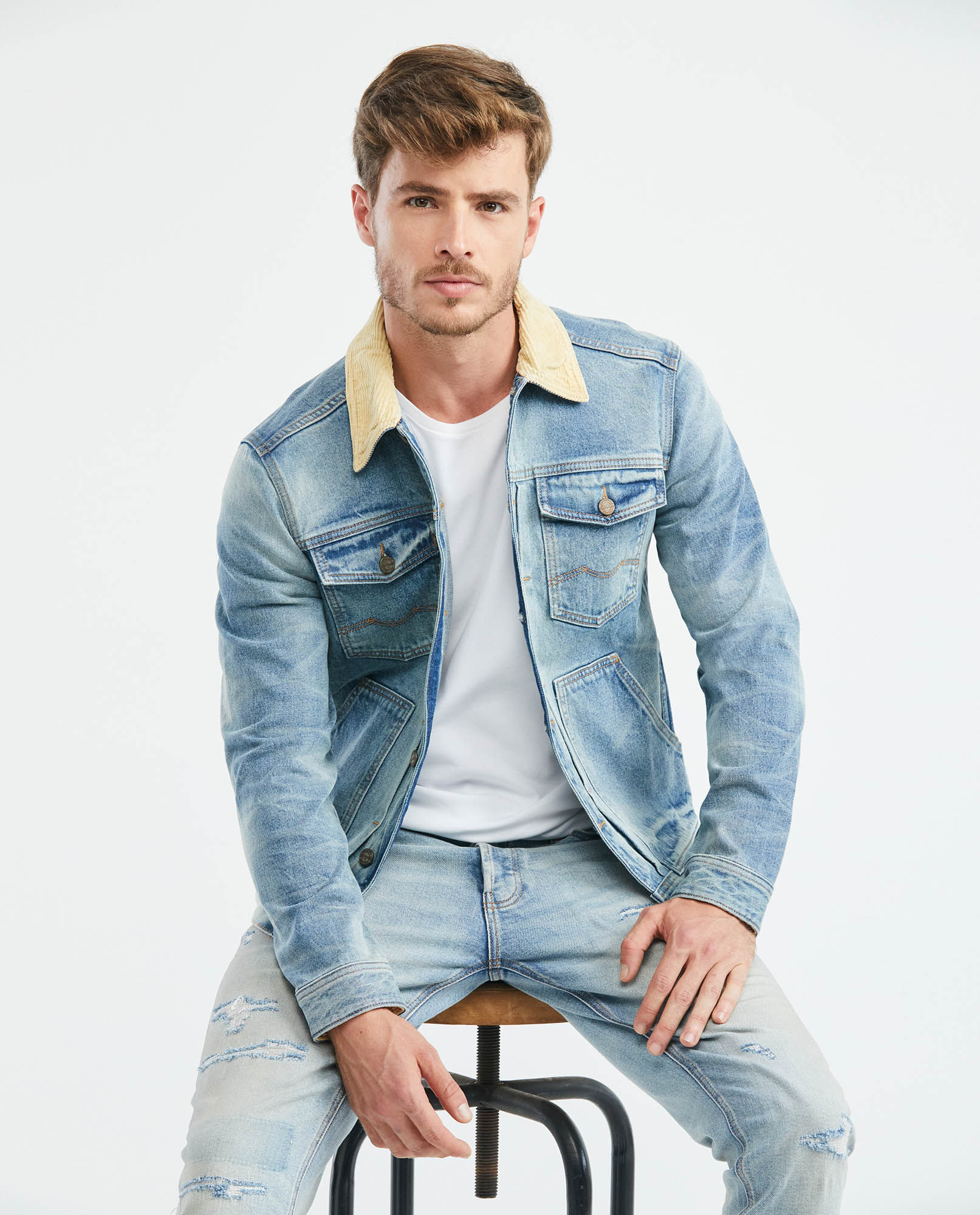 Chaqueta de Hombre en Denim, Tipo Trucker Straight Fit Heritage