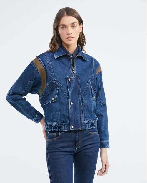 Chaqueta de Mujer en Denim, Tipo Trucker Straight Fit - Heritage Azul Oscuro