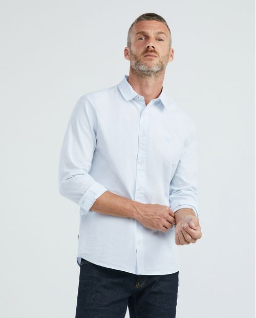 Camisa de Hombre, Slim Fit Manga Larga - Oxford 100% Algodón