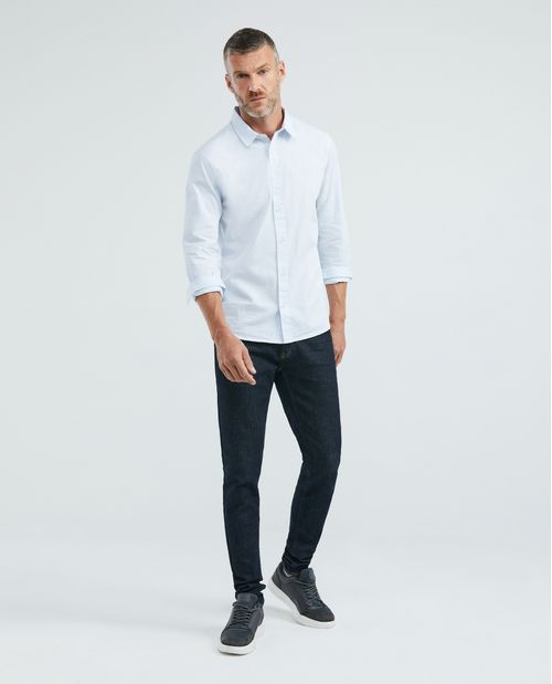 Camisa de Hombre, Slim Fit Manga Larga - Oxford 100% Algodón