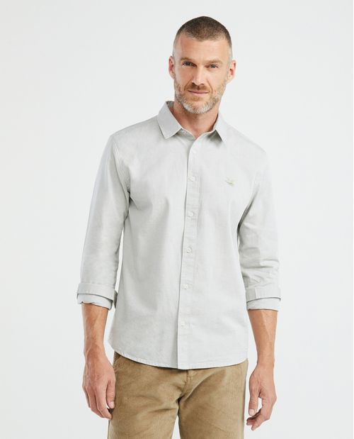 Camisa de Hombre, Slim Fit Manga Larga - Oxford 100% Algodón