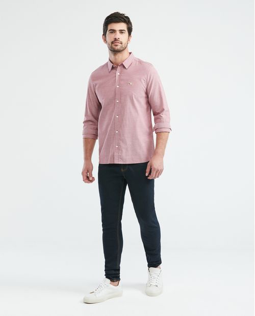 Camisa de Hombre, Slim Fit Manga Larga - Oxford 100% Algodón