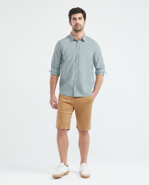 Camisa de Hombre, Slim Fit Manga Larga - Oxford 100% Algodón