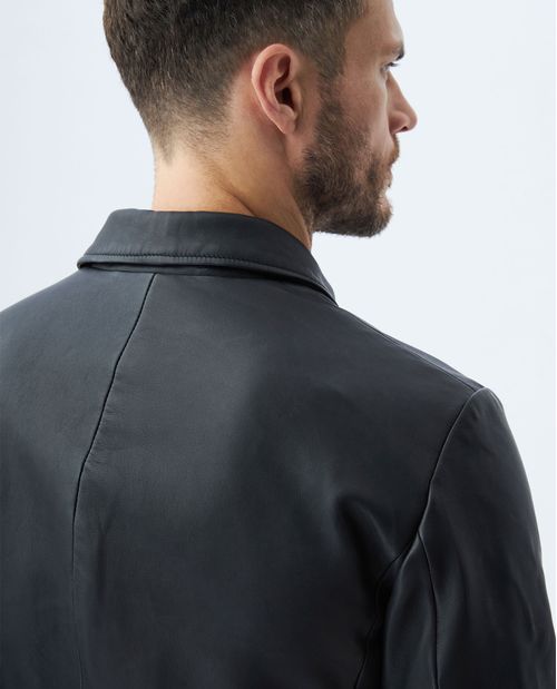 Chaqueta de Hombre en Cuero, Silueta Clásica - Piel de Cordero