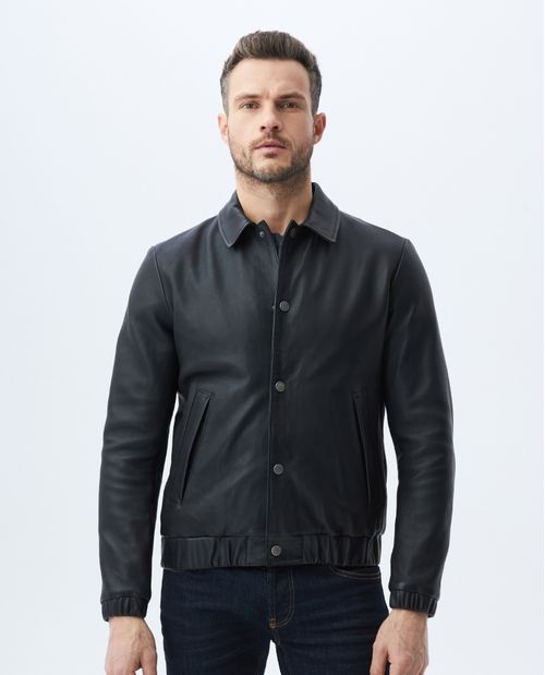 Chaqueta de Hombre en Cuero, Silueta Clásica - Piel de Cordero