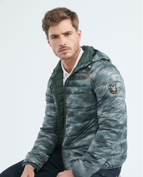 Chaqueta de Hombre, Acolchada con Capucha - TOGS Print Camuflado