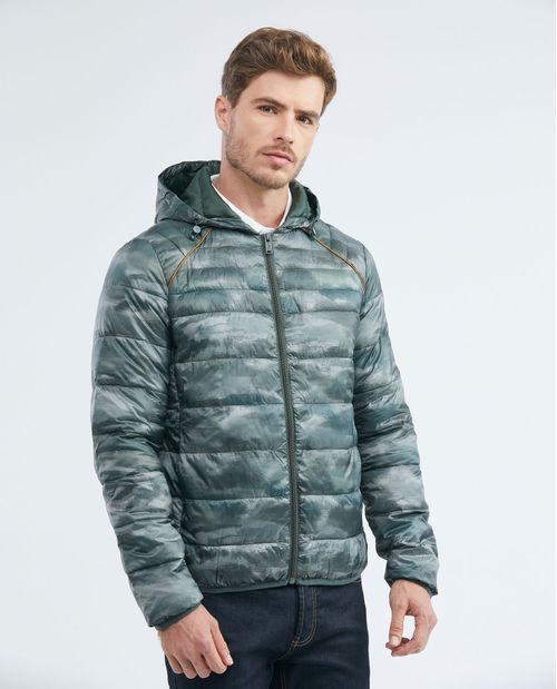 Chaqueta de Hombre, Acolchada con Capucha - TOGS Print Camuflado