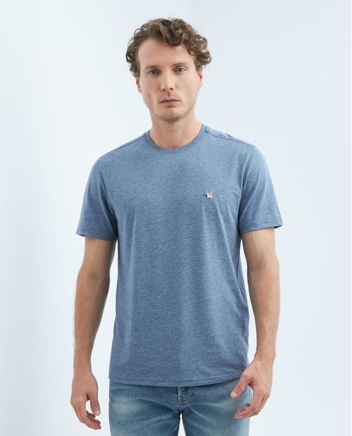 Camiseta de Hombre, Slim Fit Cuello Redondo - Fondo Entero Efecto Jaspe