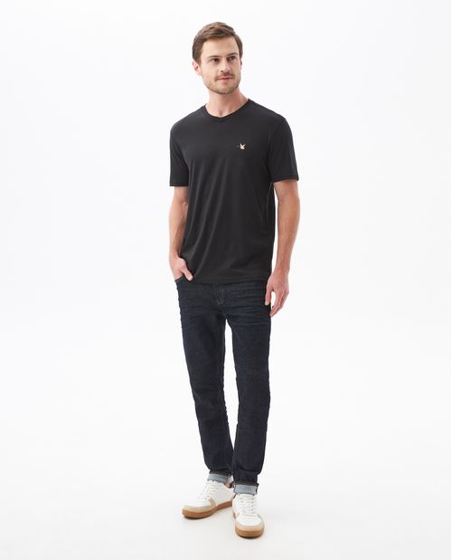 Camiseta Básica de Hombre, Slim Fit Cuello en V - Algodón Pima
