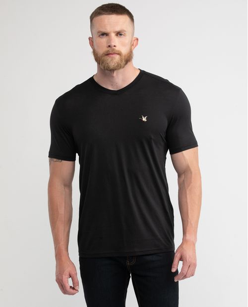 Camiseta Básica de Hombre, Slim Fit Cuello en V - Algodón Pima