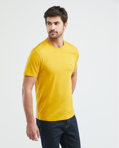Camiseta Básica de Hombre, Slim Fit Cuello Redondo - Algodón Pima