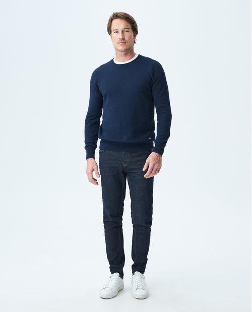 Suéter Tejido para Hombre, Cerrado Cuello Redondo - Esencial