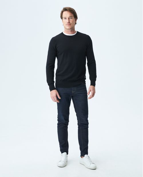 Suéter Tejido para Hombre, Cerrado Cuello Redondo - Esencial