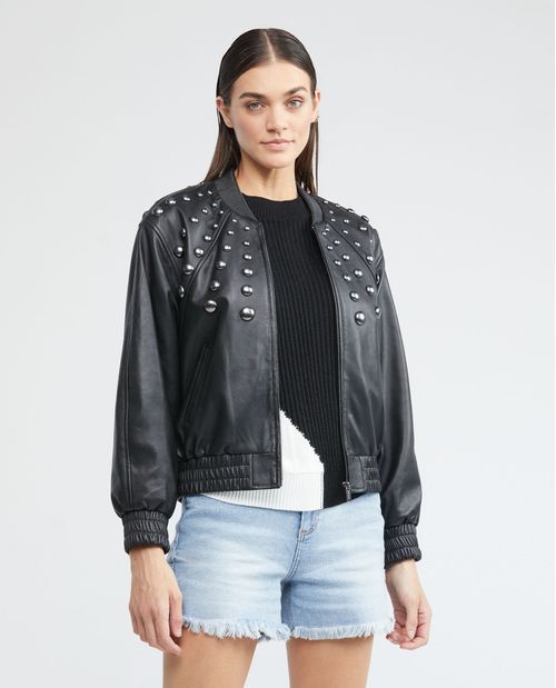 Chaqueta de Mujer en cuero, Bomber Balloon