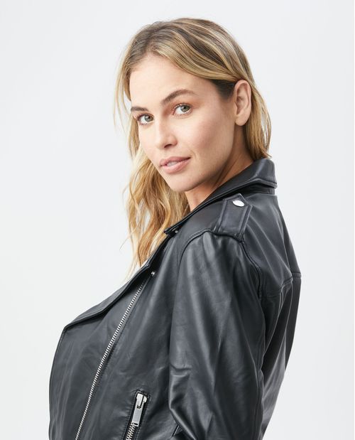 Chaqueta de Mujer en cuero, Silueta Biker