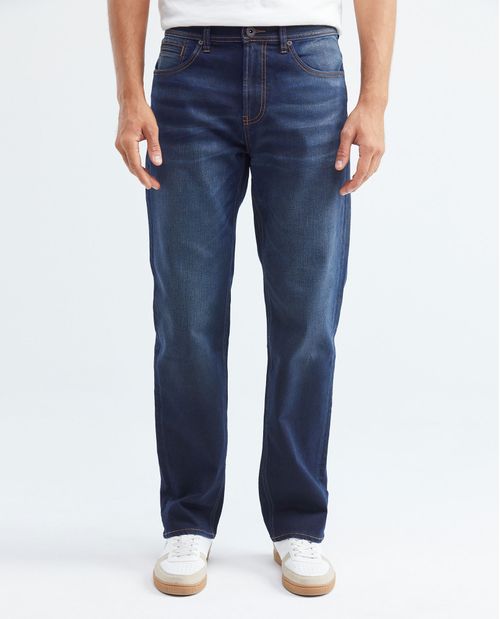 Jean de Hombre, Relaxed Fit, Revenge, Boot Cut - Azul Ultra Oscuro Efecto Empolvado