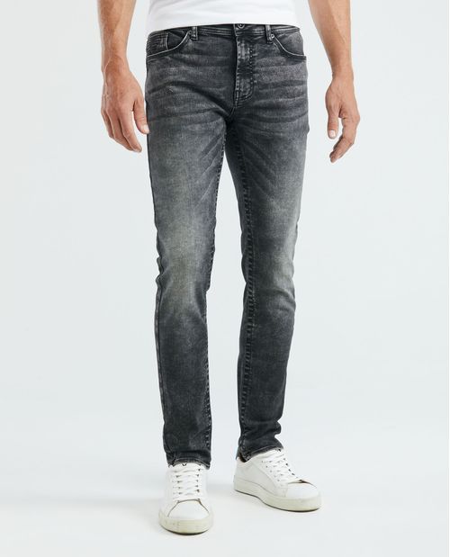 Jean de Hombre Slim Fit, Famous, Bota Slim - Gris Oscuro
