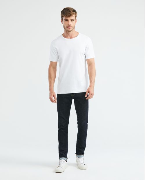 Jean de Hombre Slim Fit, Famous, Bota Slim - Azul Ultra Oscuro Premium Denim