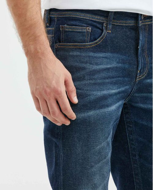 Jean de Hombre Slim Fit, Famous, Bota Slim - Azul Ultra Oscuro