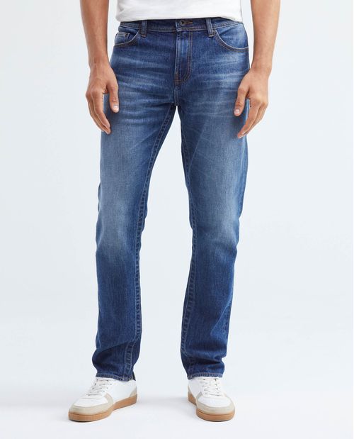 Jean de Hombre Slim Fit, Famous, Bota Slim - Azul Medio Vintage