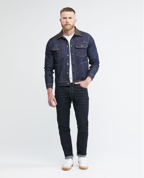 Jean de Hombre Straight Fit, Morrison, Bota Slim - Azul Ultra Oscuro
