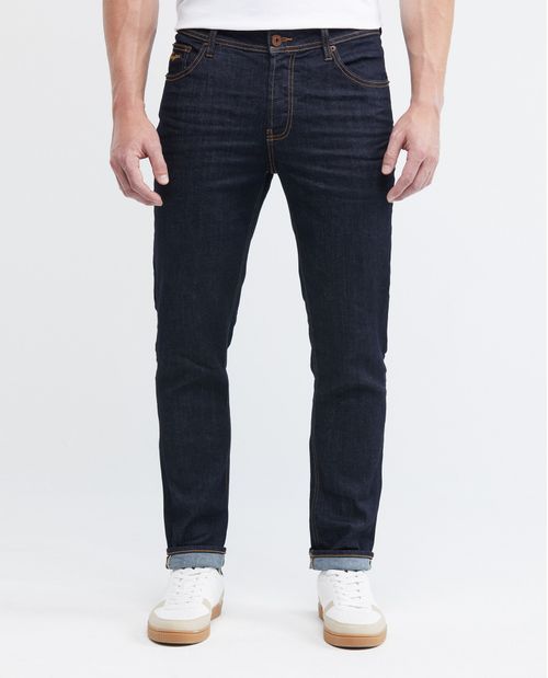 Jean de Hombre Straight Fit, Morrison, Bota Slim - Azul Ultra Oscuro