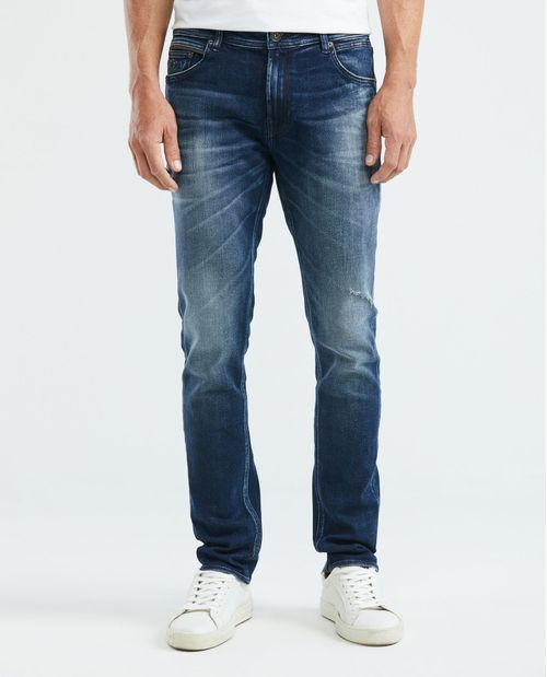 Jean de Hombre Straight Fit, Morrison, Bota Slim - Azul Oscuro