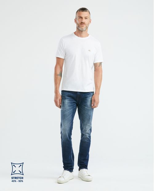 Jean de Hombre Straight Fit, Morrison, Bota Slim - Azul Oscuro