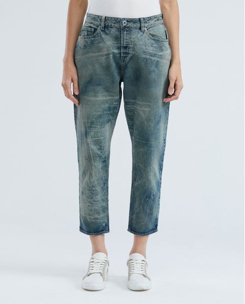 Jean de Mujer Medium Rise, Boyfit, Bota Skinny - Azul Oscuro