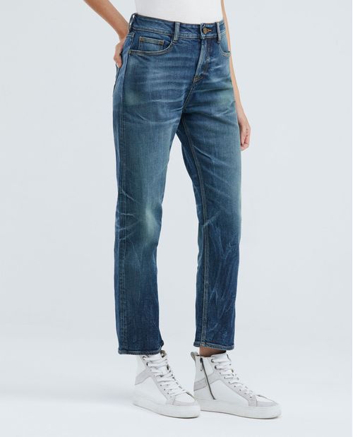 Jean de Mujer Medium Rise, Boyfit, Boot Cut - Heritage Azul Oscuro