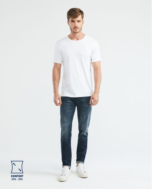 Jean de Hombre Super Slim Fit, Rider, Bota Super Slim - Azul Oscuro Vintage
