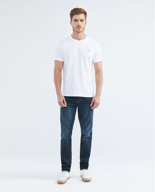Jean de Hombre Super Slim Fit, Rider, Bota Slim - Azul Oscuro Premium Denim