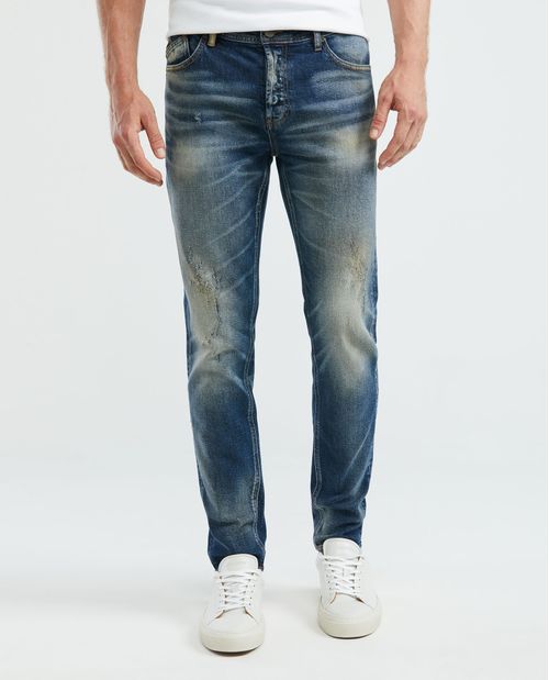 Jean de Hombre Super Slim Fit, Rider, Bota Super Slim - Heritage Azul Medio