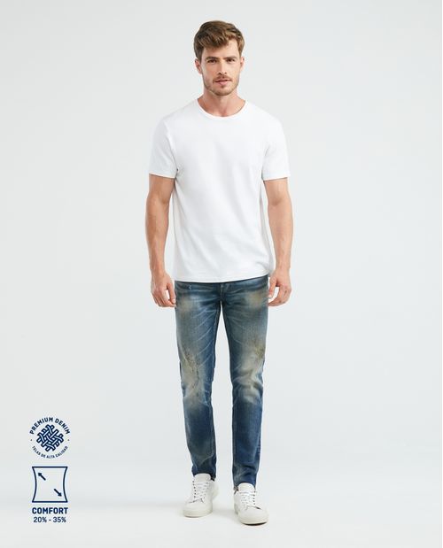 Jean de Hombre Super Slim Fit, Rider, Bota Super Slim - Heritage Azul Medio